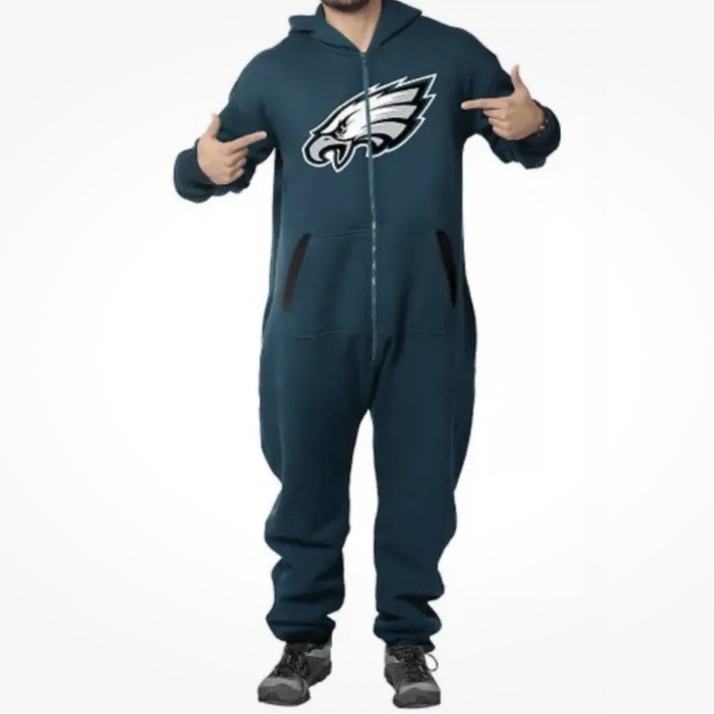 UNISEX Green Philadelphia Eagles Logo Jumpsuit NFL Forever Collectibles.